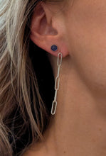 Load image into Gallery viewer, Sterling Silver Paperclip Chain Dangle Earrings