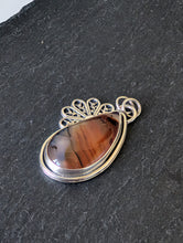 Load image into Gallery viewer, Sterling Silver + Montana Agate Floral Necklace