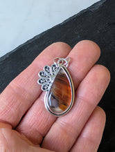 Load image into Gallery viewer, Sterling Silver + Montana Agate Floral Necklace