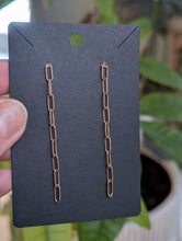 Load image into Gallery viewer, Chain and Bead Drop Earrings