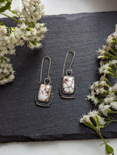 Load image into Gallery viewer, Wild Horse + Sterling Silver Rectangle Dangle Earrings
