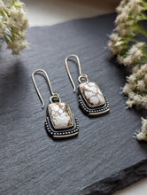 Load image into Gallery viewer, Wild Horse + Sterling Silver Rectangle Dangle Earrings
