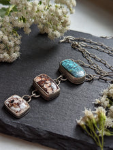 Load image into Gallery viewer, Waterfall Wild Horse + Turquoise + Sterling Silver Necklace