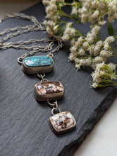 Load image into Gallery viewer, Waterfall Wild Horse + Turquoise + Sterling Silver Necklace
