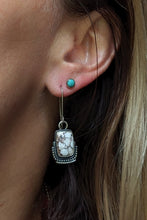 Load image into Gallery viewer, Wild Horse + Sterling Silver Rectangle Dangle Earrings