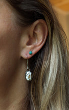 Load image into Gallery viewer, Wild Horse + Sterling Silver Oval Dangle Earrings