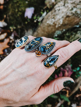 Load image into Gallery viewer, Teardrop White Buffalo + Gold Filled Ring - Size 6