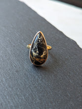 Load image into Gallery viewer, Teardrop White Buffalo + Gold Filled Ring - Size 6