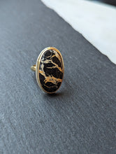 Load image into Gallery viewer, Oval White Buffalo + Gold Filled Ring - Size 6