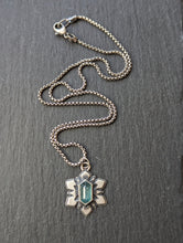 Load image into Gallery viewer, Kyanite + Sterling Silver Snowflake Pendant