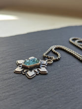 Load image into Gallery viewer, Kyanite + Sterling Silver Snowflake Pendant