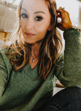 Load image into Gallery viewer, Golden Hills Turquoise Teardrop (1) + Sterling Silver Necklace