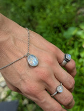 Load image into Gallery viewer, Rainbow Moonstone + Sterling Silver Bracelet