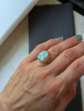 Load image into Gallery viewer, Simple Turquoise + Gold Filled Ring Size 6