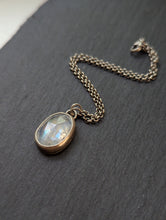 Load image into Gallery viewer, Rainbow Moonstone + Sterling Silver Bracelet