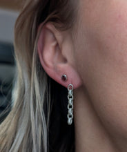 Load image into Gallery viewer, Simple Sterling Silver Oval Rolo Chain Dangle Earrings