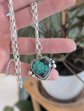 Load image into Gallery viewer, Hubei Turquoise Heart + Sterling Silver Pendant