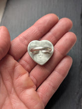 Load image into Gallery viewer, Black Heart + Sterling Silver Ring in Gallery Wire - Size 10