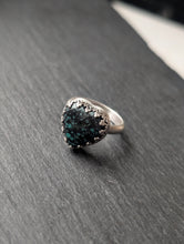 Load image into Gallery viewer, Dark Turquoise Heart + Sterling Silver Gallery Wire Ring - Size 7