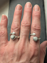 Load image into Gallery viewer, Howlite Heart + Sterling Silver Arrow Rings - Sizes 6.5 and 6.25 (slightly adjustable)
