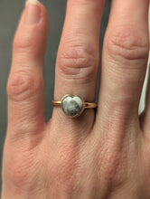 Load image into Gallery viewer, Howlite Heart + Gold Filled + Sterling Silver Ring - Size 5.75