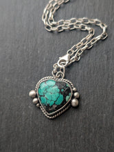 Load image into Gallery viewer, Hubei Turquoise Heart + Sterling Silver Pendant