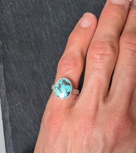 Load image into Gallery viewer, Sterling Silver +Turquoise Pinky Ring Size 4