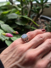 Load image into Gallery viewer, Moonstone Sterling Silver Pinky Ring Size 3.75