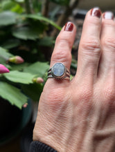Load image into Gallery viewer, Moonstone Sterling Silver Pinky Ring Size 3.75