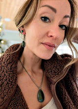 Load image into Gallery viewer, Turquoise + Sterling Silver Horseshoe Dangle Earrings