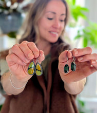 Load image into Gallery viewer, Polychrome Turquoise + Sterling Silver Teardrop Dangle Earrings