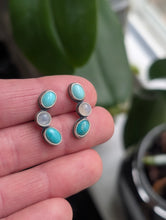 Load image into Gallery viewer, Turquoise and Moonstone Ear Climbers