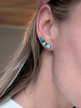 Load image into Gallery viewer, Turquoise and Moonstone Ear Climbers