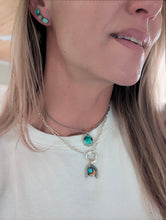 Load image into Gallery viewer, Turquoise and Moonstone Ear Climbers
