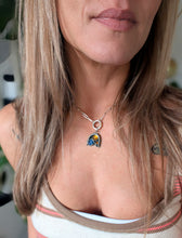 Load image into Gallery viewer, Citrine + Amber + Corundum + Sterling Silver Arch Pendant