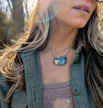 Load image into Gallery viewer, The Flourishing Collection - Hubei Turquoise & Onyx Sterling Silver Necklace