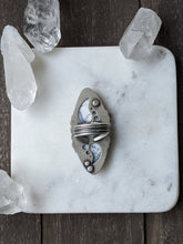 Load image into Gallery viewer, Double Dendritic Opal + American Mine Turquoise Statement Ring - Size 7.75
