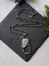 Load image into Gallery viewer, Moonstone + Pink Tourmaline + Sterling Silver Necklace