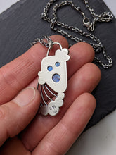 Load image into Gallery viewer, Moonstone + Pink Tourmaline + Sterling Silver Necklace