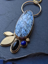 Load image into Gallery viewer, Hubei Lavender + Gold Fill and Brass Statement Necklace