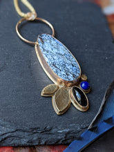 Load image into Gallery viewer, Hubei Lavender + Gold Fill and Brass Statement Necklace