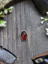 Load image into Gallery viewer, Coffin Cut Stone - Garnet + SS Bezel Wire