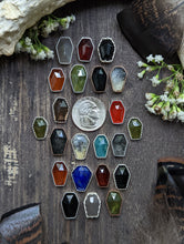 Load image into Gallery viewer, Coffin Cut Stone - Garnet + SS Bezel Wire