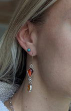 Load image into Gallery viewer, Sterling Silver + Double Baltic Amber Dangle Earrings
