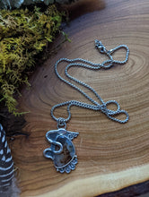 Load image into Gallery viewer, Sterling Silver + Montana Agate Snake Necklace