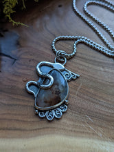 Load image into Gallery viewer, Sterling Silver + Montana Agate Snake Necklace