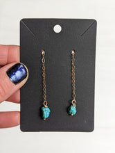 Load image into Gallery viewer, Chain and Bead Drop Earrings