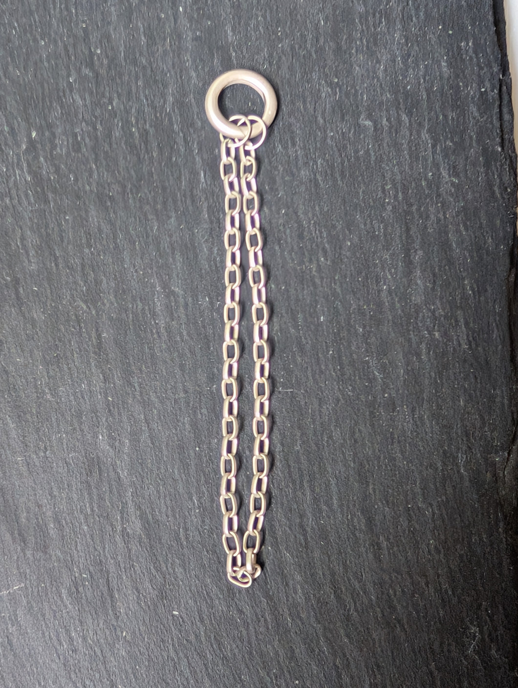 Sterling Silver Oval Chain Bracelet with O Clasp