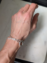 Load image into Gallery viewer, Sterling Silver Double Wrap Paperclip Chain Bracelet with O Clasp
