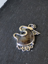 Load image into Gallery viewer, Sterling Silver + Montana Agate Snake Necklace
